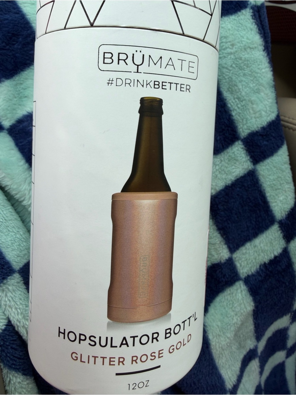 Brumate Hopsulator Bott'l Glitter Rose Gold - Insulated Bottle Cooler